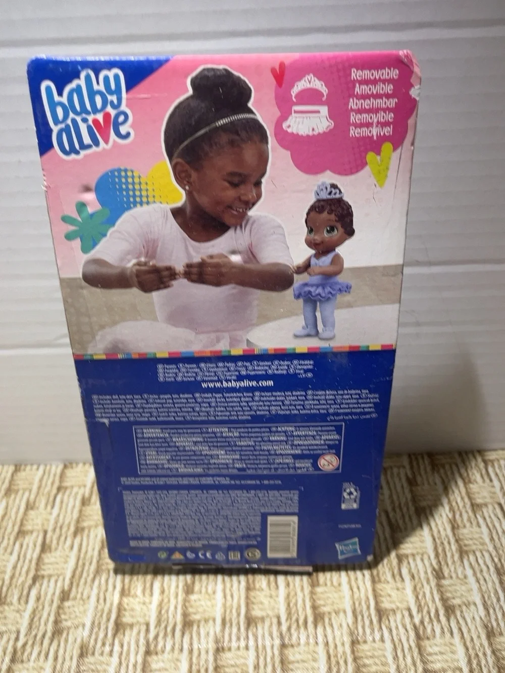 Baby Alive Sweet Ballerina Baby Doll 11” Hasbro Brown Hair Tiara Tutu Box